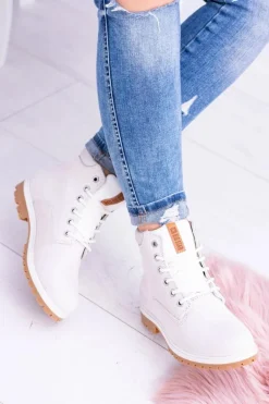 Big Star Botki Damskie Białe Timberki Traperki Timon