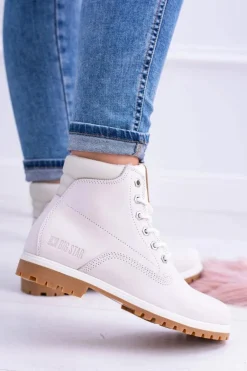 Big Star Botki Damskie Białe Timberki Traperki Timon