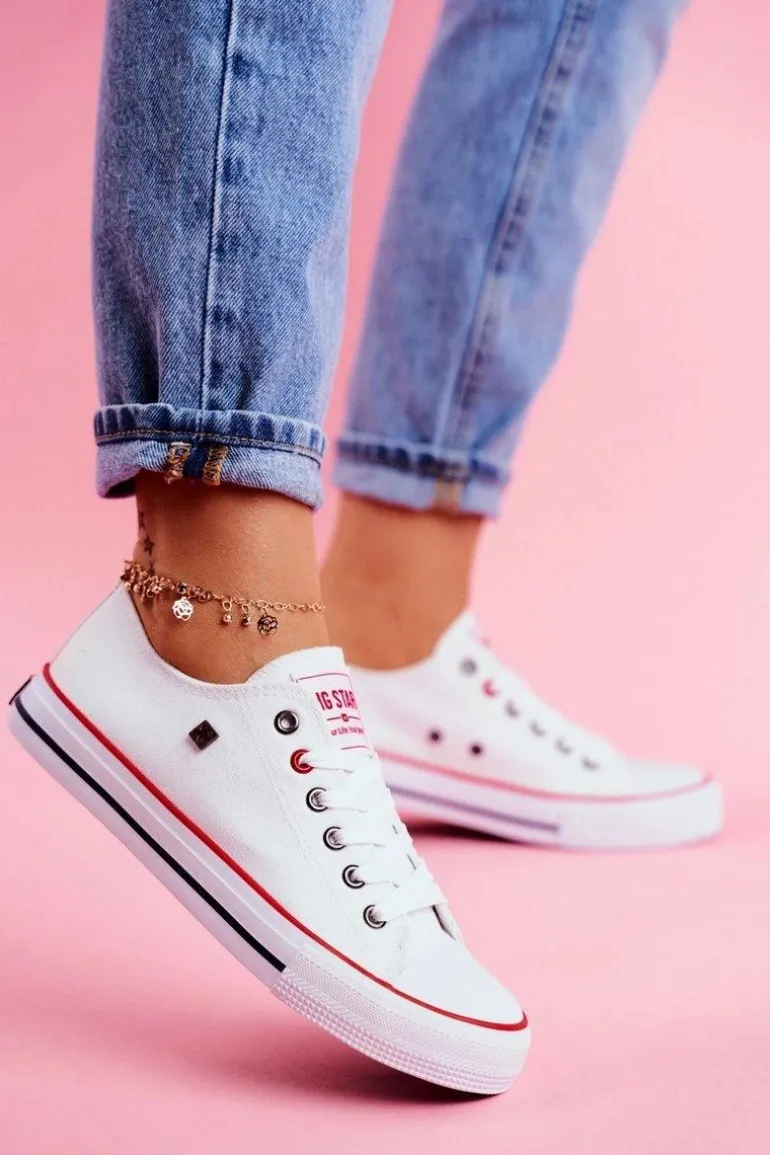 Big Star Damskie Białe Trampki T274022