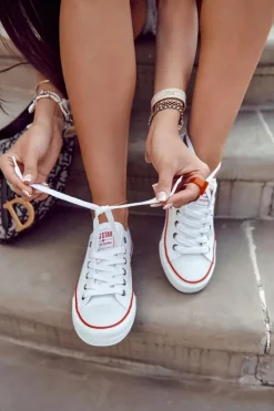 Big Star Damskie Białe Trampki T274022