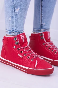 Big Star Ocieplane Czerwone Damskie Tenisówki BB274003