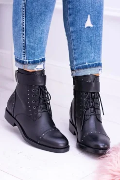 BIG STAR WYSOKIE BOTKI SZTYBLETY SKÓRZANE BB274612