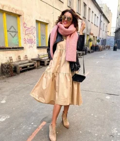 Botki Damskie Beżowe Skórzane na Obcasie Chavai