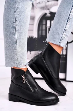 Botki damskie czarne Magnat