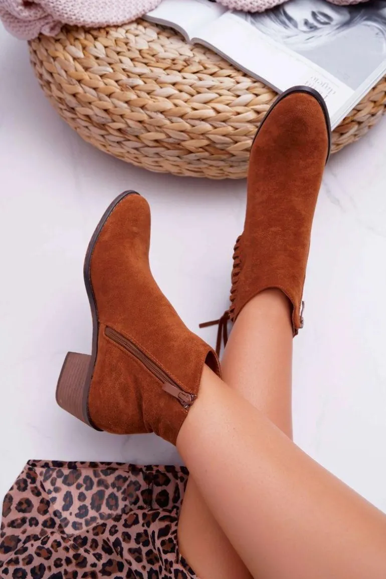 Botki Damskie Kowbojki Camel Agnes