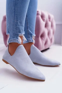 Botki Damskie Lu Boo Z Wycięciami Błękitne Chelsea