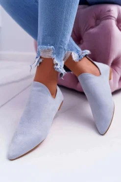 Botki Damskie Lu Boo Z Wycięciami Błękitne Chelsea