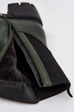 Botki Damskie Na Klocku Eko Skórzane Ciemnozielone Kyra