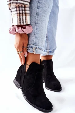 Botki Damskie Na Koturnie S.Barski Joiva Czarne