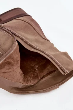 Botki Damskie Na Niskim Obcasie Z Marszczeniem Ocieplane Khaki Gracia