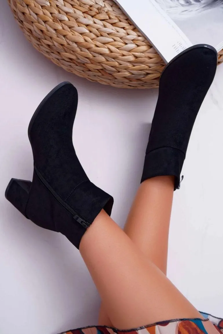 Botki Damskie Na Obcasie Sergio Leone Czarne BT522