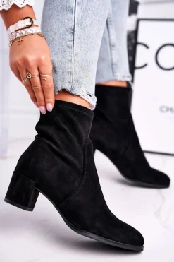 Botki Damskie Na Obcasie Sergio Leone Czarne BT151