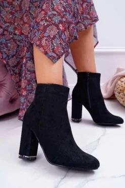 Botki Damskie Na Obcasie Czarne Sadie