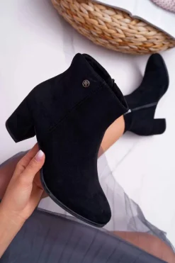 Botki Damskie Na Obcasie Sergio Leone Czarne BT520