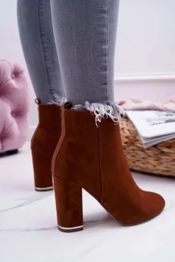 Botki Damskie Na Obcasie Camel Sadie