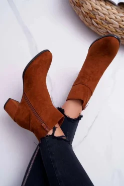 Botki Damskie Na Obcasie Sergio Leone Camel BT522