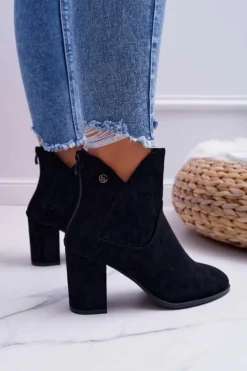 Botki Damskie Na Obcasie Sergio Leone Czarne BT525