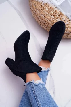 Botki Damskie Na Obcasie Sergio Leone Czarne BT525