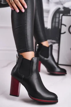 Botki Damskie Na Obcasie Sergio Leone Czarne BT538