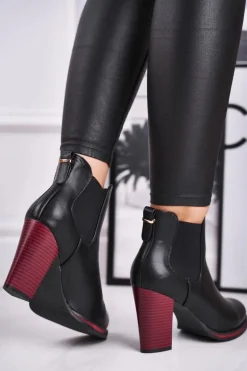 Botki Damskie Na Obcasie Sergio Leone Czarne BT538