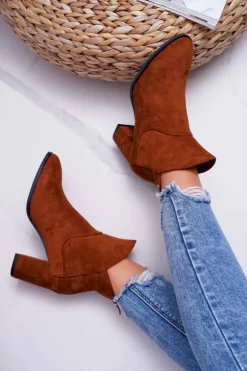 Botki Damskie Na Obcasie Sergio Leone Camel BT525