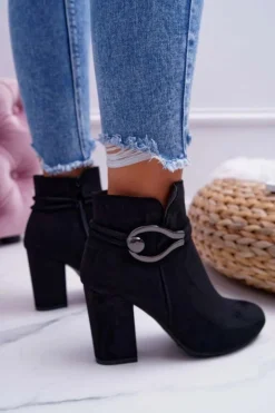 Botki Damskie Na Obcasie Zamszowe Tola S.Barski