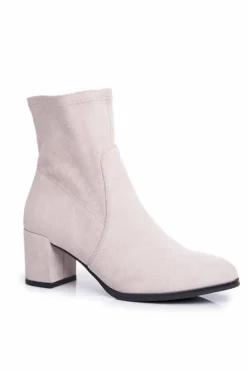 Botki Damskie Na Obcasie Sergio Leone Wsuwane Szare LikeStar