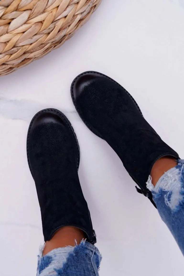 Botki Damskie Na Obcasie Sergio Leone Czarne BT702