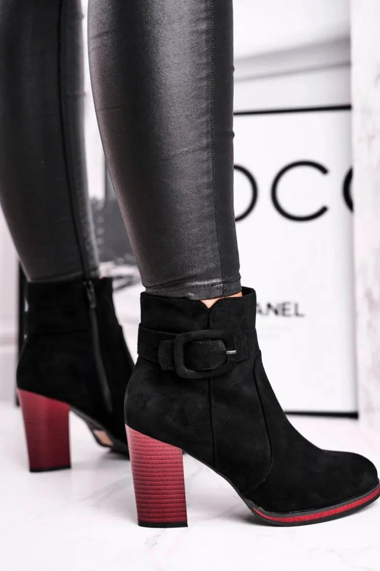 Botki Damskie Na Obcasie Sergio Leone Czarne BT533