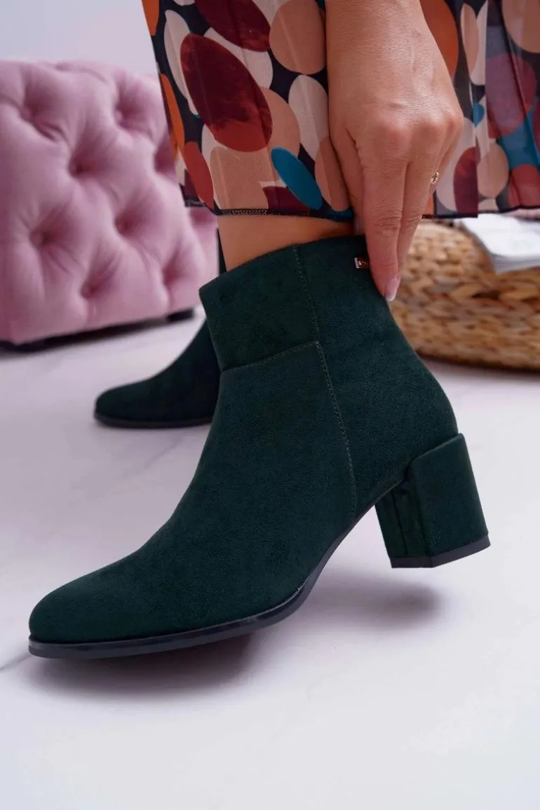 Botki Damskie Na Obcasie Sergio Leone Zielone BT522