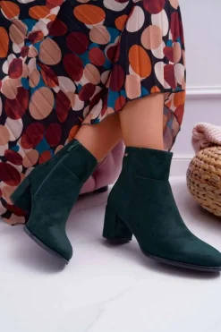 Botki Damskie Na Obcasie Sergio Leone Zielone BT522