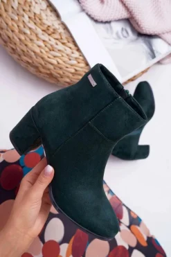 Botki Damskie Na Obcasie Sergio Leone Zielone BT522