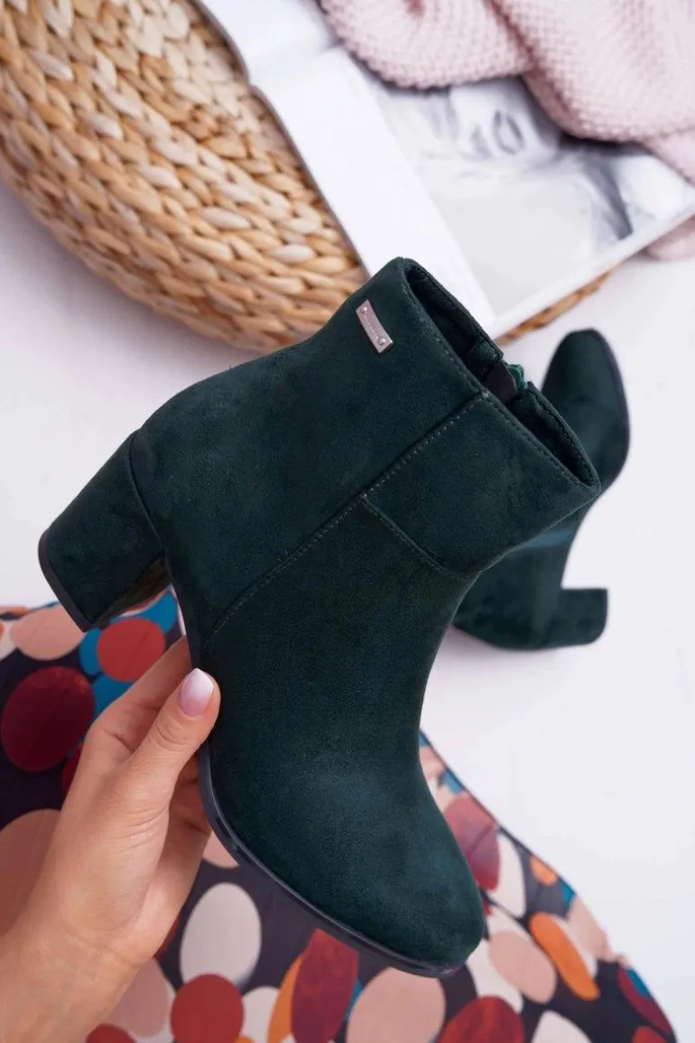 Botki Damskie Na Obcasie Sergio Leone Zielone BT522