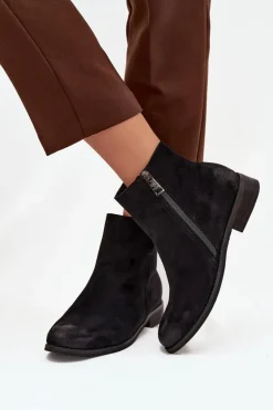 Botki Damskie Na Płaskim Obcasie Vinceza 39961 Czarne