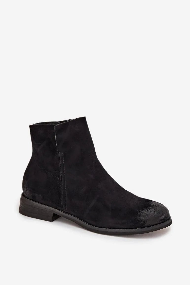 Botki Damskie Na Płaskim Obcasie Vinceza 39961 Czarne