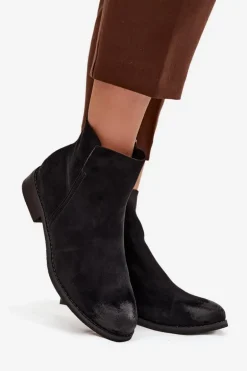 Botki Damskie Na Płaskim Obcasie Vinceza 39961 Czarne