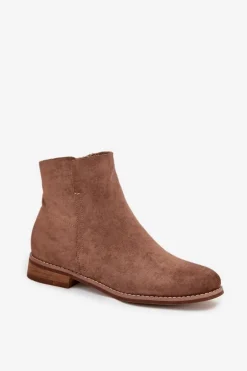 Botki Damskie Na Płaskim Obcasie Vinceza 39961 Jasnobrązowe