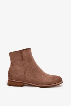 Botki Damskie Na Płaskim Obcasie Vinceza 39961 Jasnobrązowe