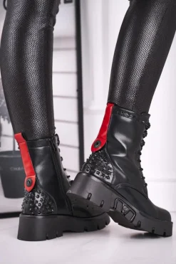 Botki Damskie Na Platformie Grunge Czarne Angels Rock