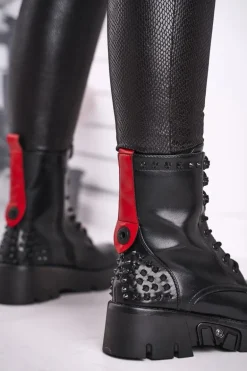 Botki Damskie Na Platformie Grunge Czarne Angels Rock