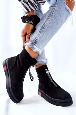Botki Damskie Na Platformie Czarne Charlee