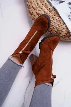 Botki Damskie Na Słupku Camel Frann