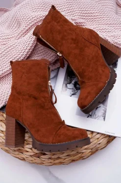 Botki Damskie Na Słupku Camel Frann