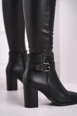 Botki Damskie Na Słupku Sergio Leone Czarne BT509