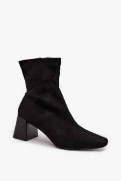 Botki Damskie Na Słupku Z Eko Zamszu Olianne