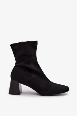 Botki Damskie Na Słupku Z Eko Zamszu Olianne