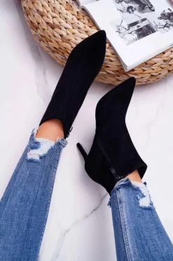 Botki Damskie Na Szpilce Zamszowe Famaq