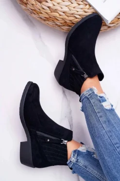 Botki Damskie Sergio Leone Czarne BT500 Jeronte