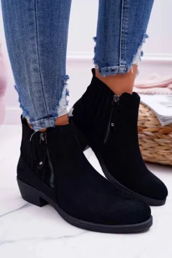 Botki Damskie Sergio Leone Czarne BT500 Jeronte