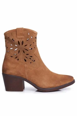 Botki Damskie Skórzane Camel Barski 12622
